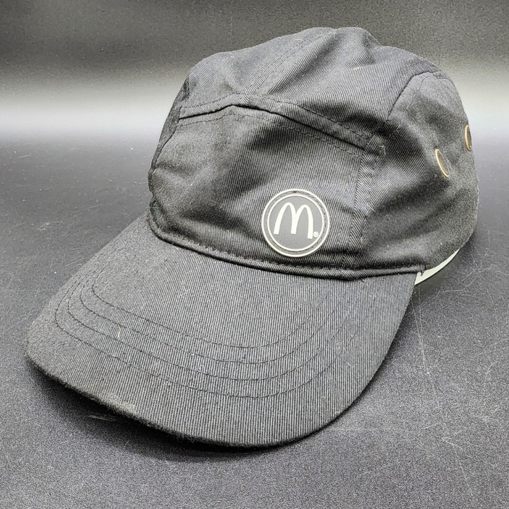McDonalds OSFM Black 5 Panel Camp Hat Recycled Fabric‎ Employee Uniform Workwear
